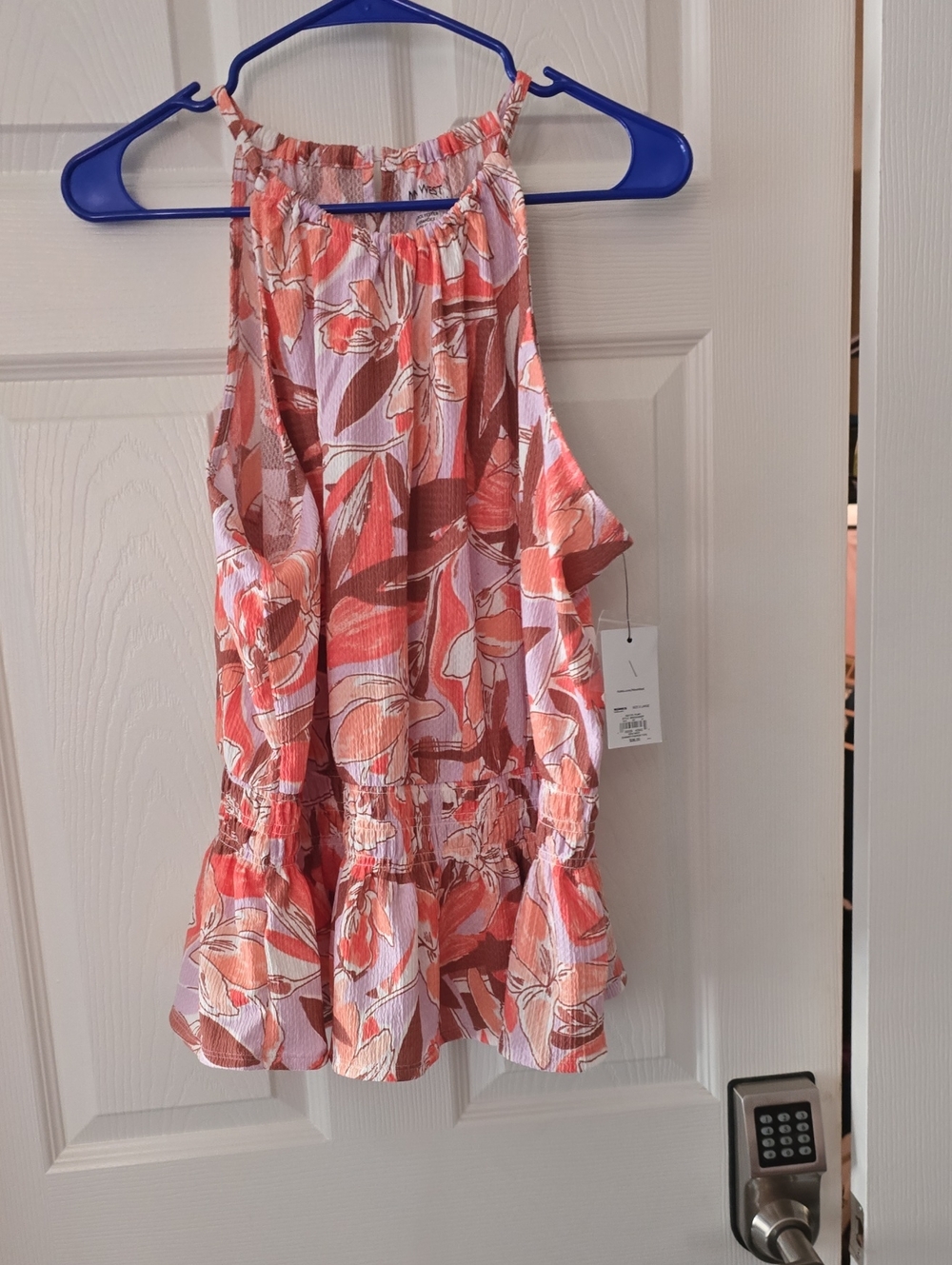 Nine West Coral Pink Floral Halter